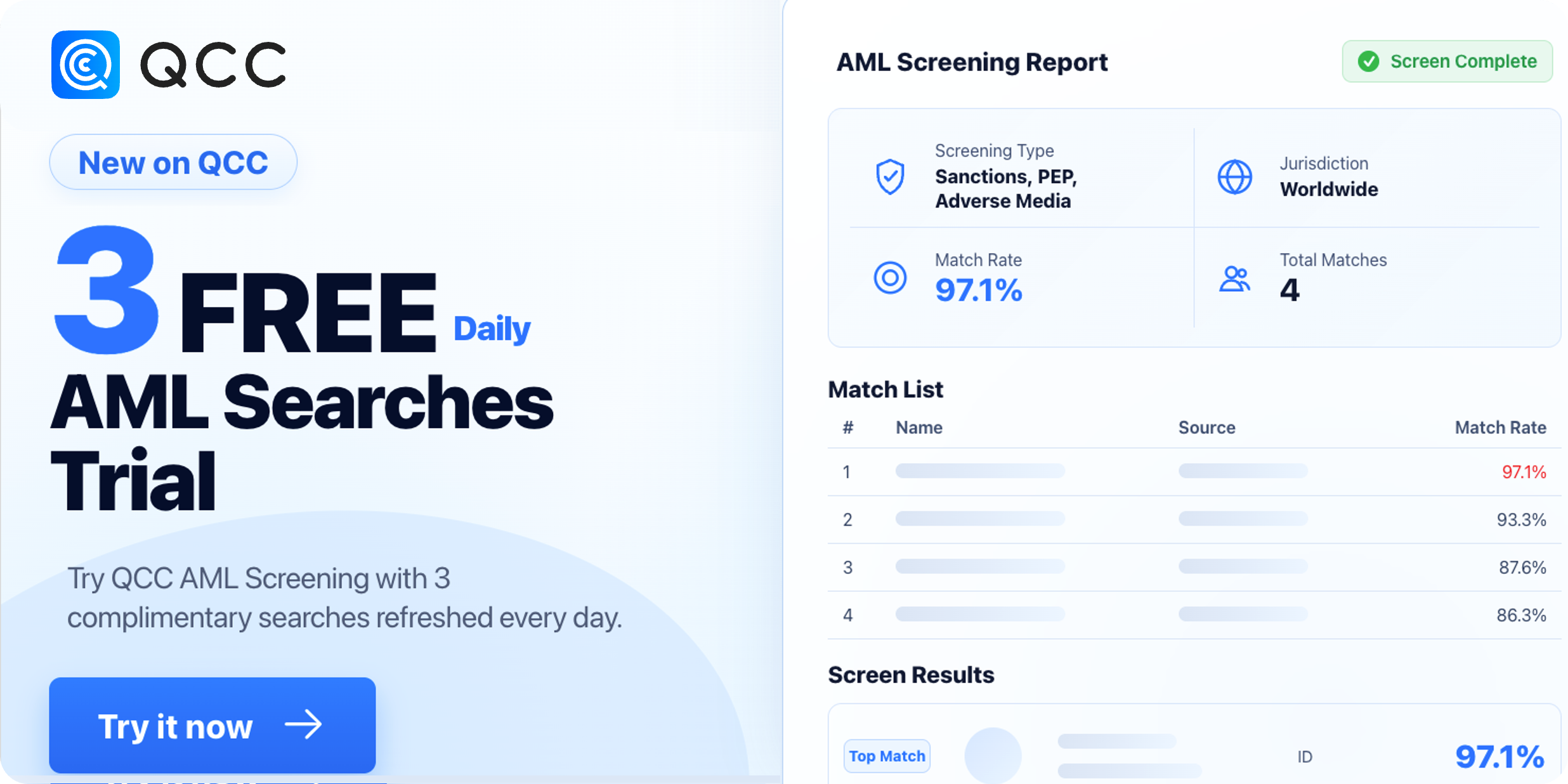 【News】Free AML Screening Tool: Try QCC AML Scan at No Cost